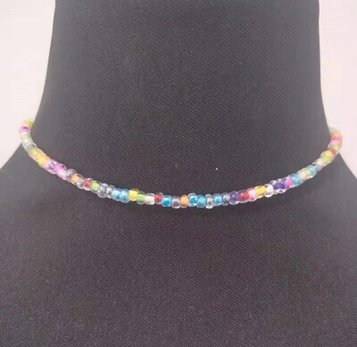 

Europe&the United States popular jewelry colorful mixed color sandwich sweet rice beads simple suit ladies simple single layer jewelry