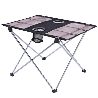 

Outdoor Portable Foldable Table with Bottle Hole for Fishing Picnic Camping