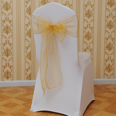

Toponeto Flower Bow Chair Back Cover Net Sash Back Ties Elegant Party Decor Multi-color
