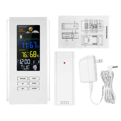 

Color Forecast Wireless Weather Station Digital Thermometer Hygrometer Snooze Alarm Clock InOutdoor Temperature Humidity Meter