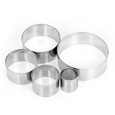 

6pcs Round Stainless Steel Cookie Cutters Fondant Cutter Biscuit Cutters Sandwich Cutters Cookie Cutter Set
