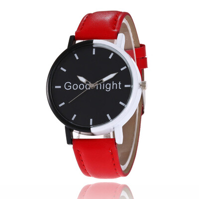 

Good Night Two-Color Patchwork Pattern Quartz Womens Watches Bayan Kol Saaty Fashion Montre Femme Acier Inoxydable Clock