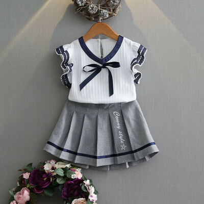 

Kid Baby Girl Outfit Clothes Short Sleeve T-shirt Tops Short Skirt Dress 2PCS