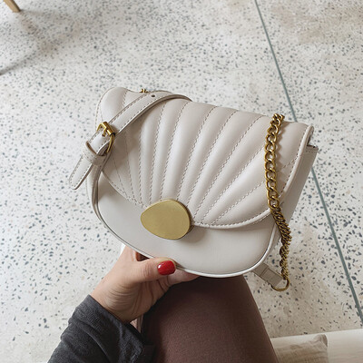 

Chain bag handbags new fashion wild casual texture saddle shoulder Messenger bag female
