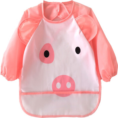 

9 Colors Cartoon Children Bib Printed Long Sleeve Baby Bib Infant Waterproof Apron Clothing 1-3T