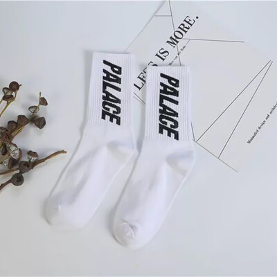 

Palace Letter Logo Unisex Fashion Street Cotton Crew Sock Popular Brand Checked In tube socks
