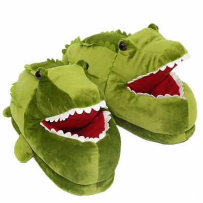 

Men Women Winter Shark Slippers Crocodile Shoes Floor Plush Slippers Warm Home House Indoor
