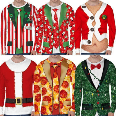 

Funny Christmas Men Father Party Shirt Top Long Sleeve Clothing  M L XL T-SHIRT