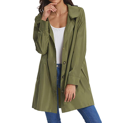 

Roseonmyhand Women Autumn Long Sleeve Button Hooded Open Stitch Coat Jacket Cardigan