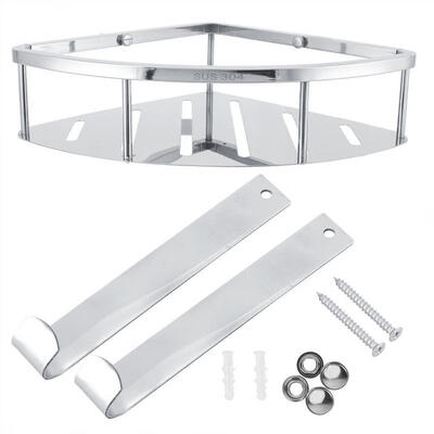 

Greensen Stainless Steel Wall Mounted Corner Shelf Storage Basket Holder Organizer Bathroom Decor