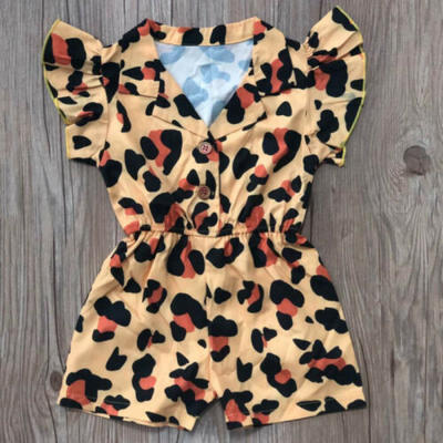 

AU Toddler Kids Baby Girl Summer Leopard Romper Bodysuit Jumpsuit Outfit Clothes