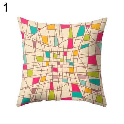 

Stripe Flower Leaf Square Pillow Case Cushion Cover Sofa Bed Car Office Decor