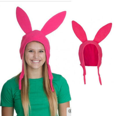 

Family Matching Hat Louise Bunny Ears Cosplay Beanie Pink Hat Mom Girl Kid Funny