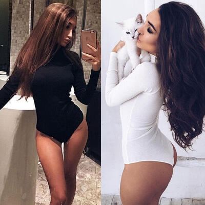 

Women&39s Ladies Fashion Turtleneck Long Sleeve Jumpsuit Bodysuit Bodycon Rompers