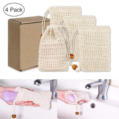 

〖Follure〗Natural Soap Bag Sisal Soap Net Soap Bags with Rope for Foam Covers Exfoliation