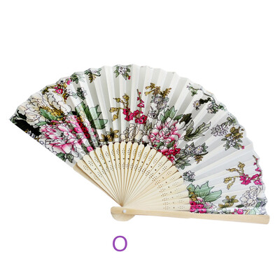 

Siaonvr Vintage Bamboo Folding Hand Held Flower Fan Chinese Dance Party Pocket Gifts