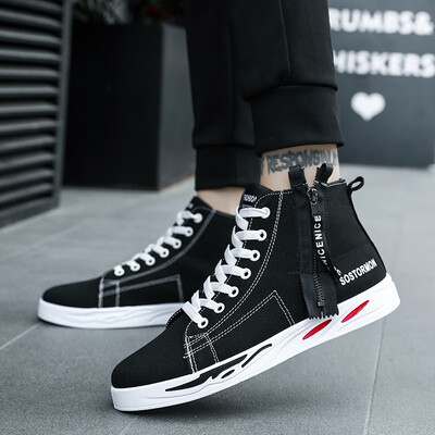 

Summer 2019 new canvas tide shoes high board shoes Korean version of the trend of leisure social red mens shoes in autumn