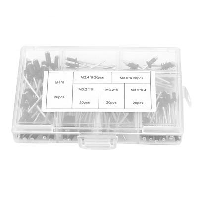 

Greensen 120pcsset M24 M30 M32 M4 Aluminium Blind Rivets Fasteners Assortment Kit with Box