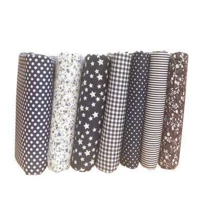 

7pcs Cotton Fabric Flower Dot Star DIY Cotton Quilting Fabric Bundle for Patchwork Crafts Fabric