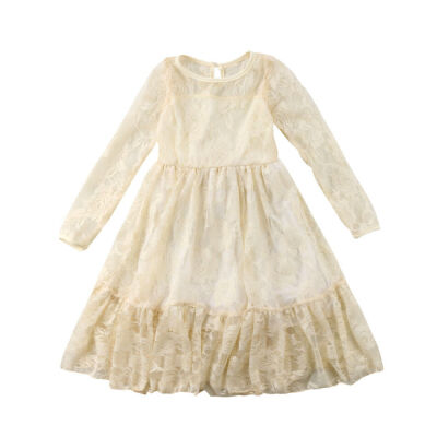 

Toddler Kids Girls Princess Lace Dress Wedding Party Formal Dresses Clothe