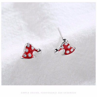 

Yoursfs New 925 silver Korean version fashion snowflake earring Simple cute Christmas hat beautiful Christmas earring Earrings