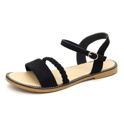 

Feet wide feet fat sandals female fairy wind with skirt shoes summer 2019 new Joker student flat bottom gladiator sandals