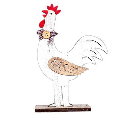 

Toponeto Easter Decorations Wooden Cock Hen Shapes Ornaments Craft Gifts
