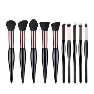 

〖Follure〗10PCS Black Cosmetic Makeup Brush Brushes Foundation Powder Eyeshadow Brush Set