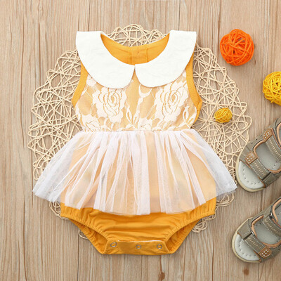 

Infant Baby Girls Sleeveless Floral Lace Jumpsuit Romper Clothes