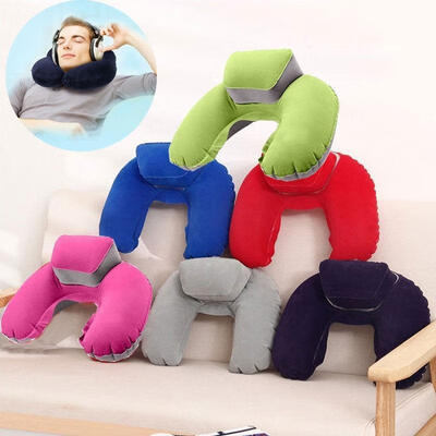 

Inflatable Soft Car Travel Head Neck Rest Air Cushion U Pillow Sleep Cushion USA