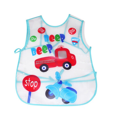 

Baby Aprons Kids Feed Food Baby Bibs Waterproof Cartoon Pattern EVA Transparent Feeding Clothes
