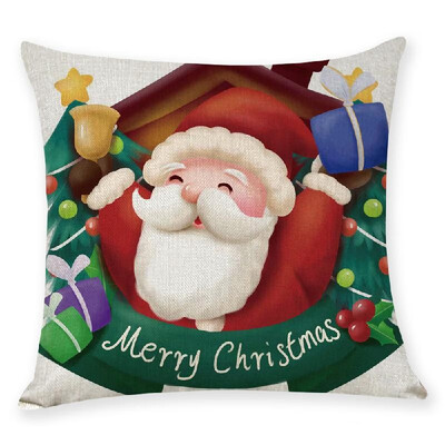 

Pillow Cover Christmas Tree Cartoon Sofa Cushion Case Protector 45x45CM Without Core