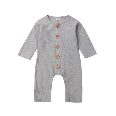 

Newborn Baby Girl Boy Warm Clothes Cotton Solid Romper Jumpsuit Outfits 0-24M