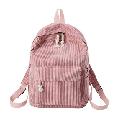 

Women Corduroy Backpack Preppy Solid Student Shoulder Travel Schoolbags