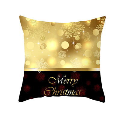 

Siaonvr Christmas Pillow Case Glitter Polyester Sofa Throw Cushion Cover Home Decor