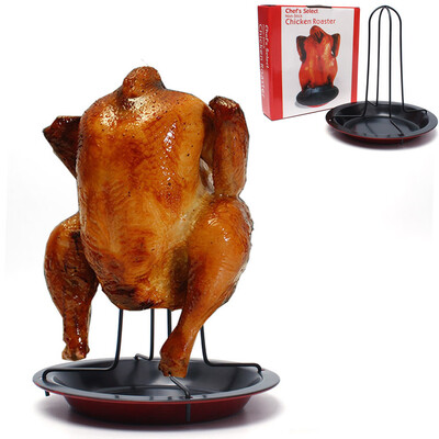 

Siaonvr Chicken Duck Holder Rack Grill Stand Roasting For BBQ Rib Non Stick Carbon Steel