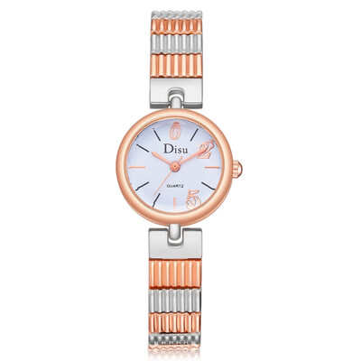 

Best Selling Womens Watches Rose Gold Disc Ladies Quartz Wristwatch Simple Alloy Strap Luxury Clock Dress Relojes Para Mujer
