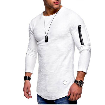 

SUNSIOM Mens Casual Long Sleeve Fashion Shirts Crew Neck Zipper Jumper Tops T-Shirt