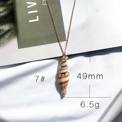 

Fashion 1PC Conch Cowrie Shell Pendant Choker Necklace for Women Gold Color Chain Choker Necklace Beach Coin Long Collier