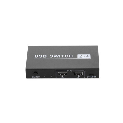 

USB Switch 2x4 Peripheral Switcher 2 Computers Sharing 4 USB Devices USB20 Hub for MouseU DiskKeyboardCameraPrinter with 2 US