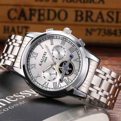 

Mens watch steel belt quartz watch imitation three-pin waterproof luminous watch Korean casual watch