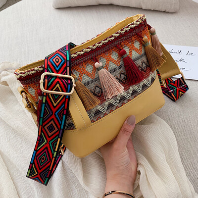 

Women 2019 new fashion national style Su Xiaofangbao Korean version 100 lap single shoulder slanted female bag tide