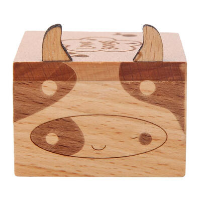 

Cartoon Animal Wooden Hand Cranked Music Box Home Crafts Ornaments Gifts