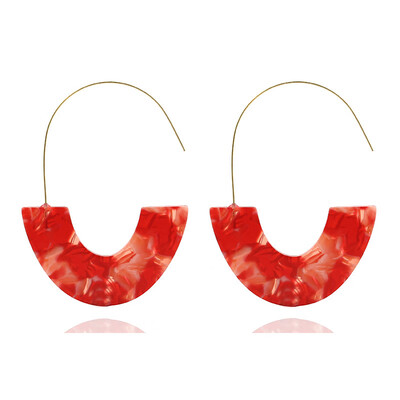 

Fashion Leopard Print Multi-Color Acrylic Acetate Drop Earrings for Women Girl Personality Simple Geometric Statement Earrings