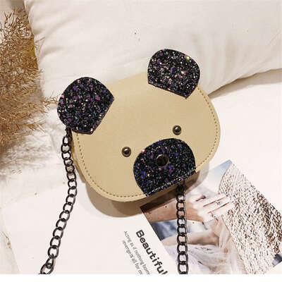 

Fashion Women Cute Girls Kids Children High Cartoon Bear Design Cross-body Handbag PU Shoulder Messenger Bag