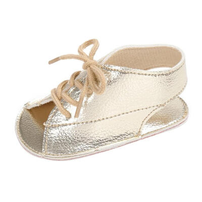 

New Baby Boys Shoes Lace-Up PU Leather First Walkers Soft Soled Anti-Slip Summer Kids Shoes Newborn