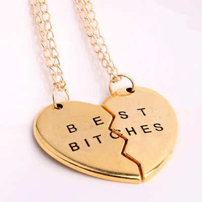 

Hot 1Set Girlfriend Lovers Pendants Necklace Best Friends Letter Heart Shaped Fashion Jewelry