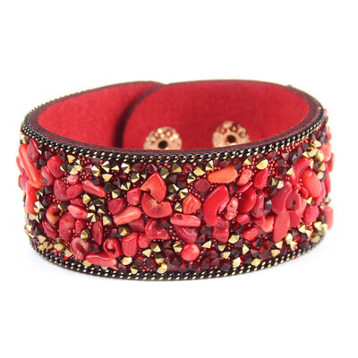 

Bling Rhinestone Leather Wrap Wristband Cuff Punk Crystal Bracelet Bangle Party