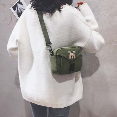 

2019 new Korean version of the wild casual canvas bag female slung small bag ins Harajuku student mini shoulder bag