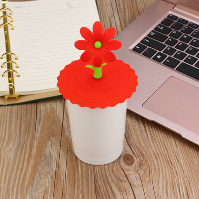 

Gobestart Hot Cute Sunflower Lace Dust Reusable Silicone Cover Cup DIY Free Splicing
